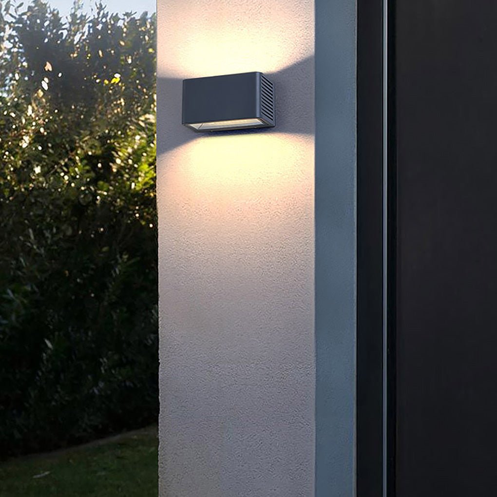 Nordic Rectangle LED Outdoor Wall Light With Side Groove Detail