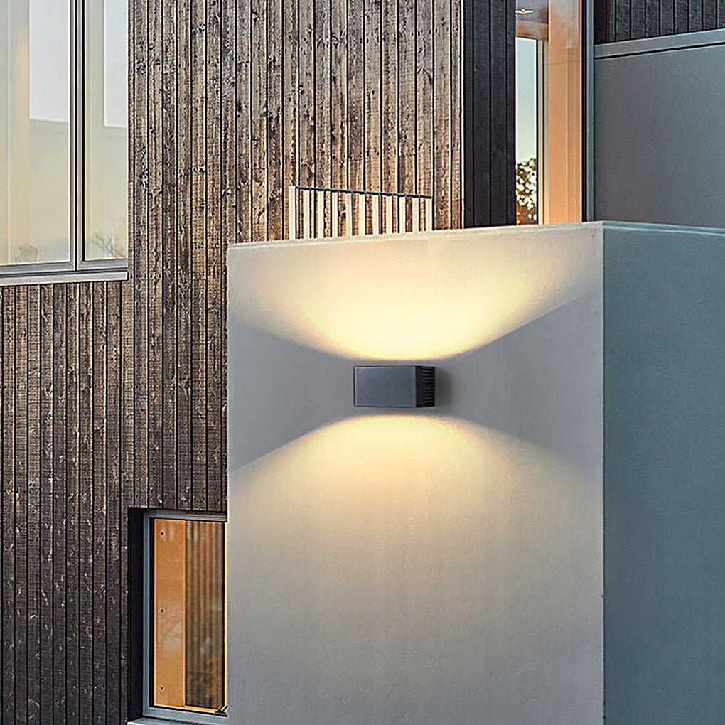 Nordic Rectangle LED Outdoor Wall Light With Side Groove Detail