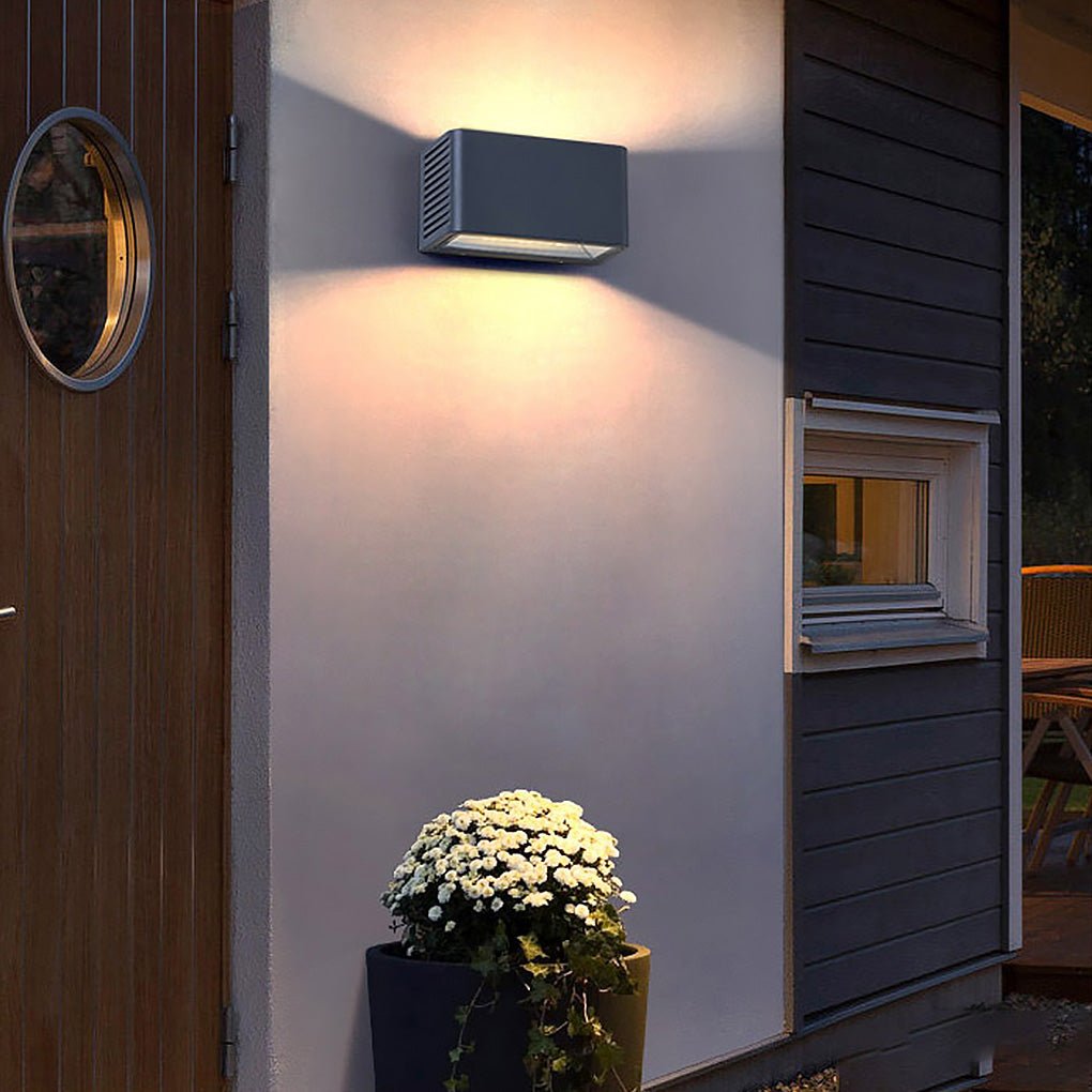Nordic Rectangle LED Outdoor Wall Light With Side Groove Detail