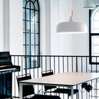 Acorn Pendant Light, Zinc Alloy Shade, Solid Oak Base, E27