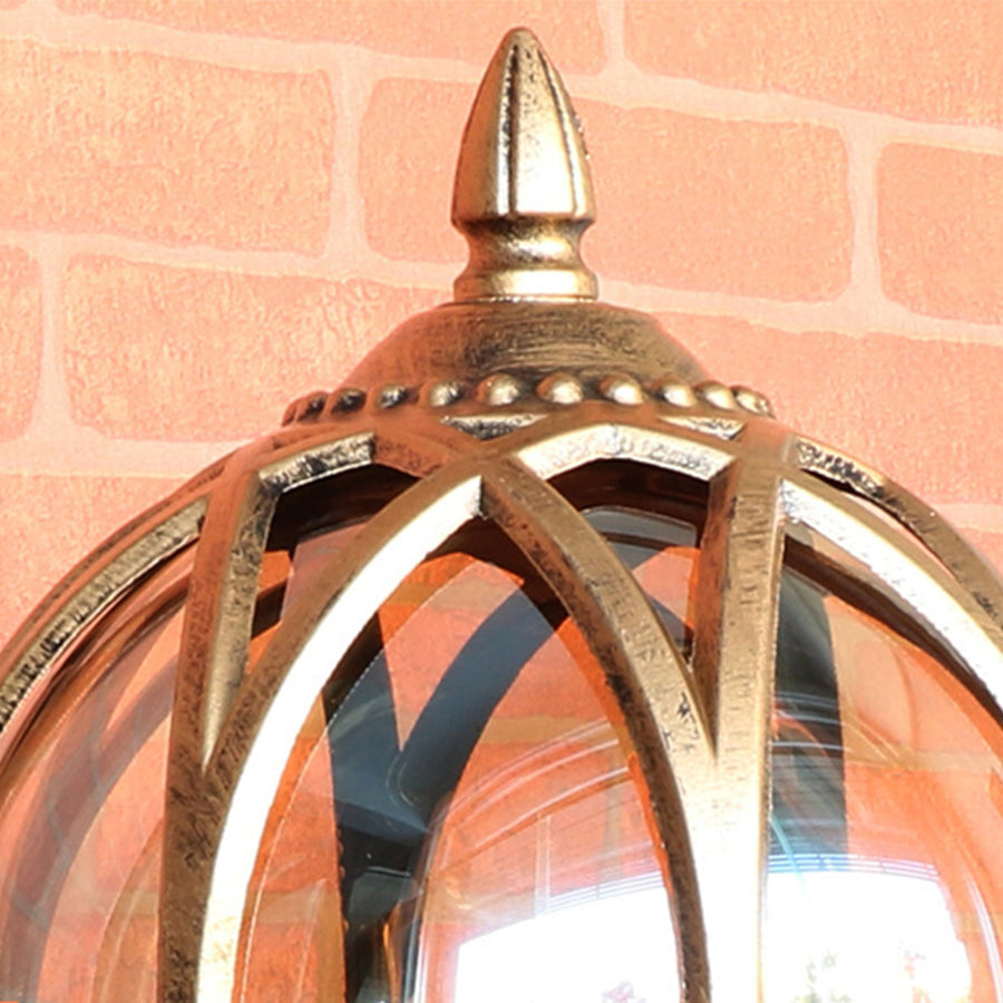 Outdoor Pillar Light, Cast Aluminum With Clear Glass Shade