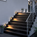 Outdoor Step Wall Light, Triangle Aluminum Fixture With Tempered Glass