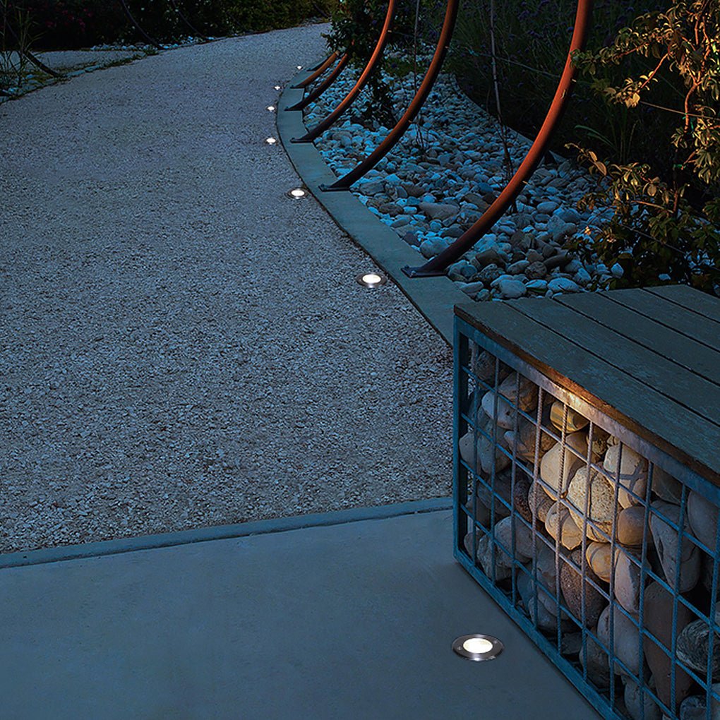 Recessed LED Well Light For Poolside Decks And Lawns, IP65 Chrome