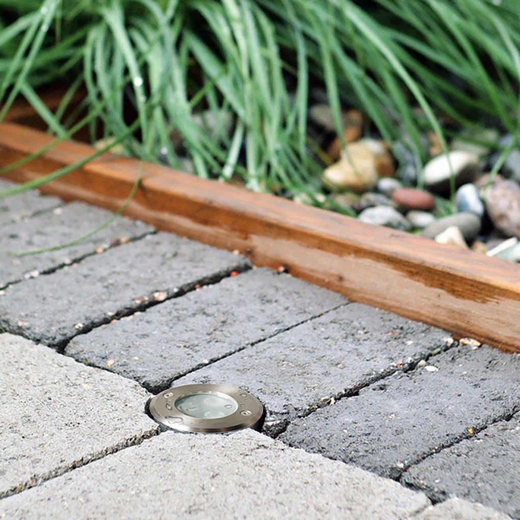 Recessed LED Well Light For Poolside Decks And Lawns, IP65 Chrome