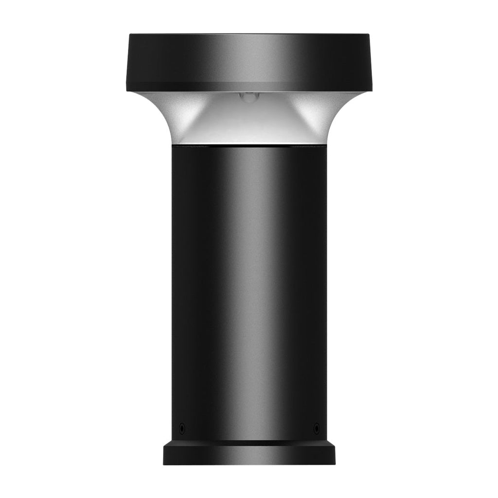 Black Aluminum Bollard Post Light, Warm LED Garden Path Lighting