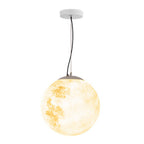 Moon-Textured Resin Outdoor Chandelier With Warm LED Glow