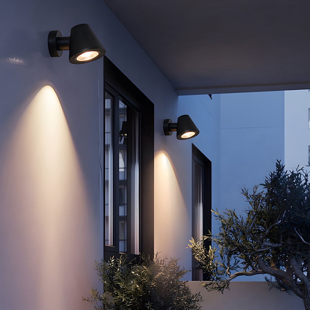 Wyman aluminium LED utendørs veggspotlight, langtrekkende stråle