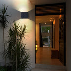 Dirk Square LED Outdoor Wall Light In Flash-Black Aluminum