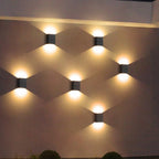 Dirk Square LED Outdoor Wall Light In Flash-Black Aluminum
