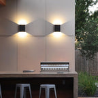 Dirk Square LED Outdoor Wall Light In Flash-Black Aluminum