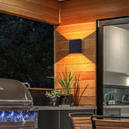 Dirk Square LED Outdoor Wall Light In Flash-Black Aluminum