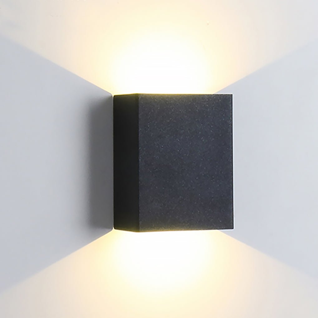 Dirk Square LED Outdoor Wall Light In Flash-Black Aluminum