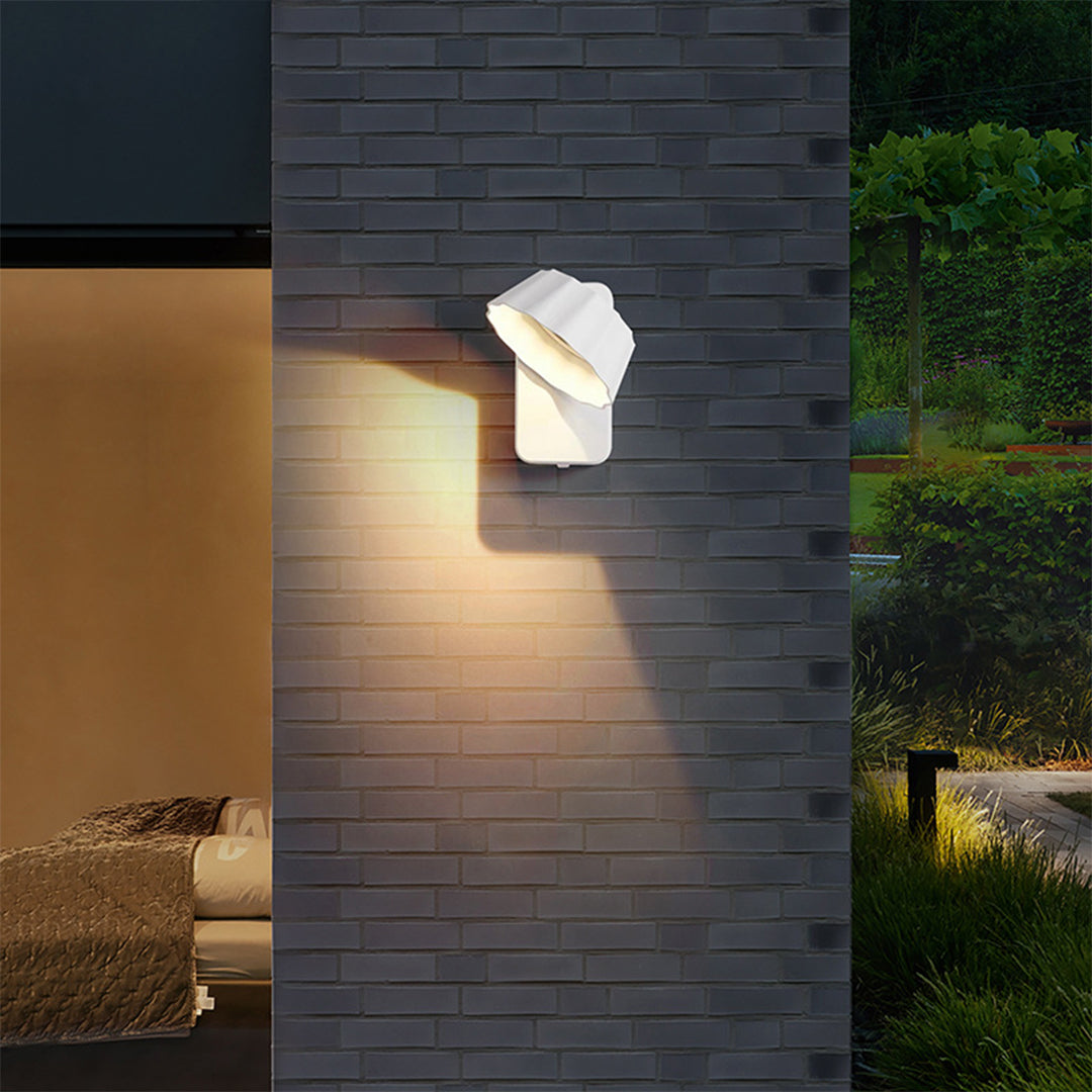 Adjustable Modern Outdoor Wall Sconce, Die-Cast Aluminum, 180° LED