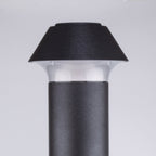 Matte Black Aluminum Bollard Light, Dome-Top Modern Garden Lamp
