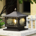 Nydia European Pillar Light, Coffee-Gold Aluminum Garden Lamp