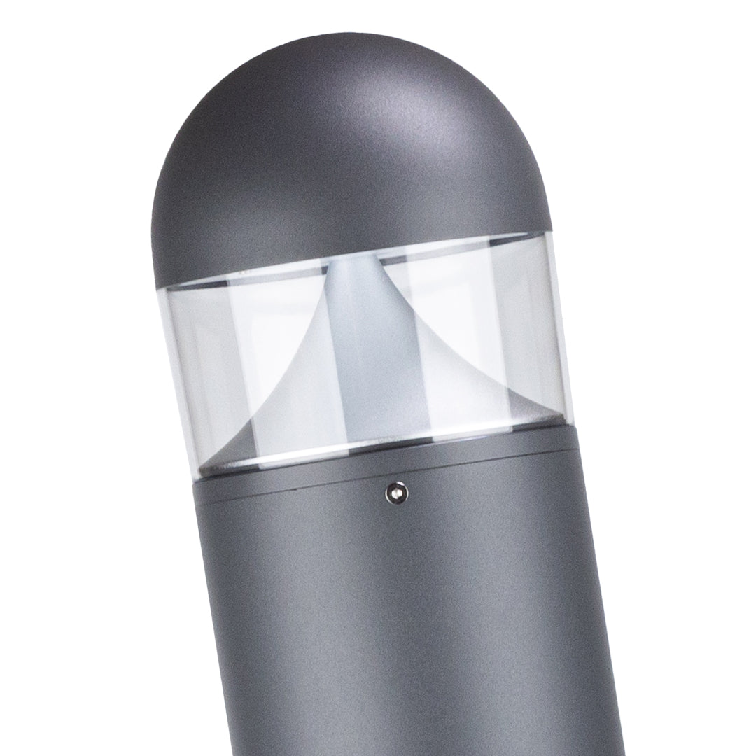 Nordic Outdoor Bollard Light, Round or Flat Top Aluminum Post Lamp