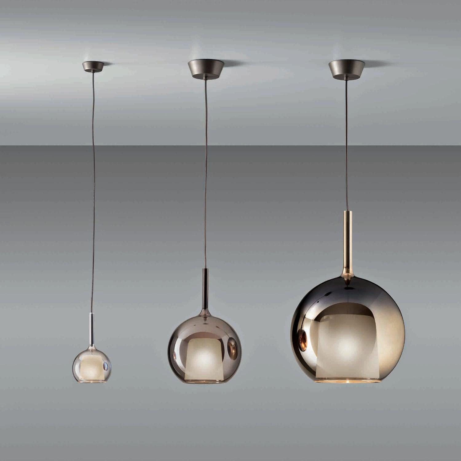 Glo Pendellampe, Tonet Blæst Glasglobus, G4 LED, Dæmpbar