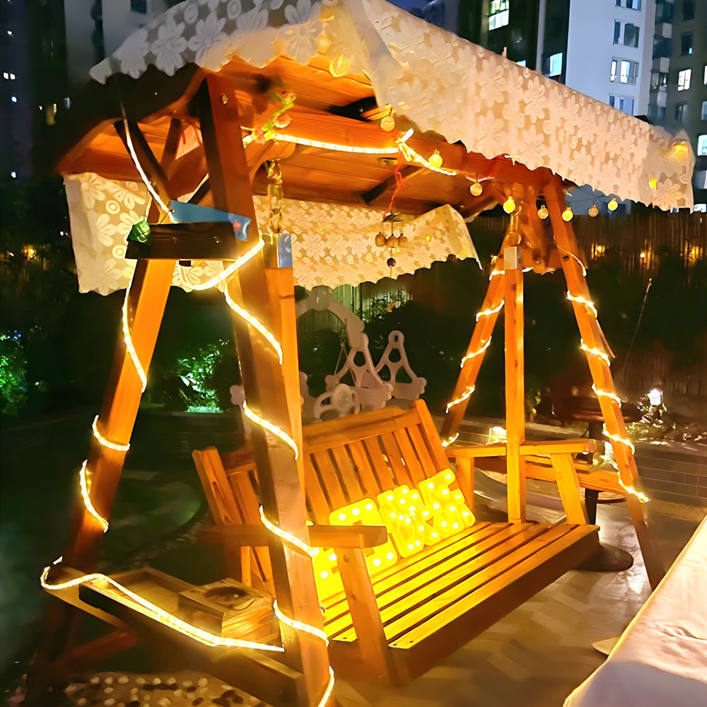 Plas Solar-Powered LED Strip Light, Warm White Silicone Rope