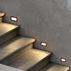 Klassiske LED-udendørs trinlys, sandgråt aluminium, IP65