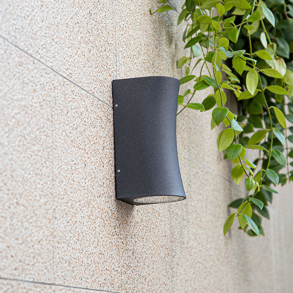 Mararet Up-Down LED Outdoor Wall Light, Black Aluminum, IP65 Rated