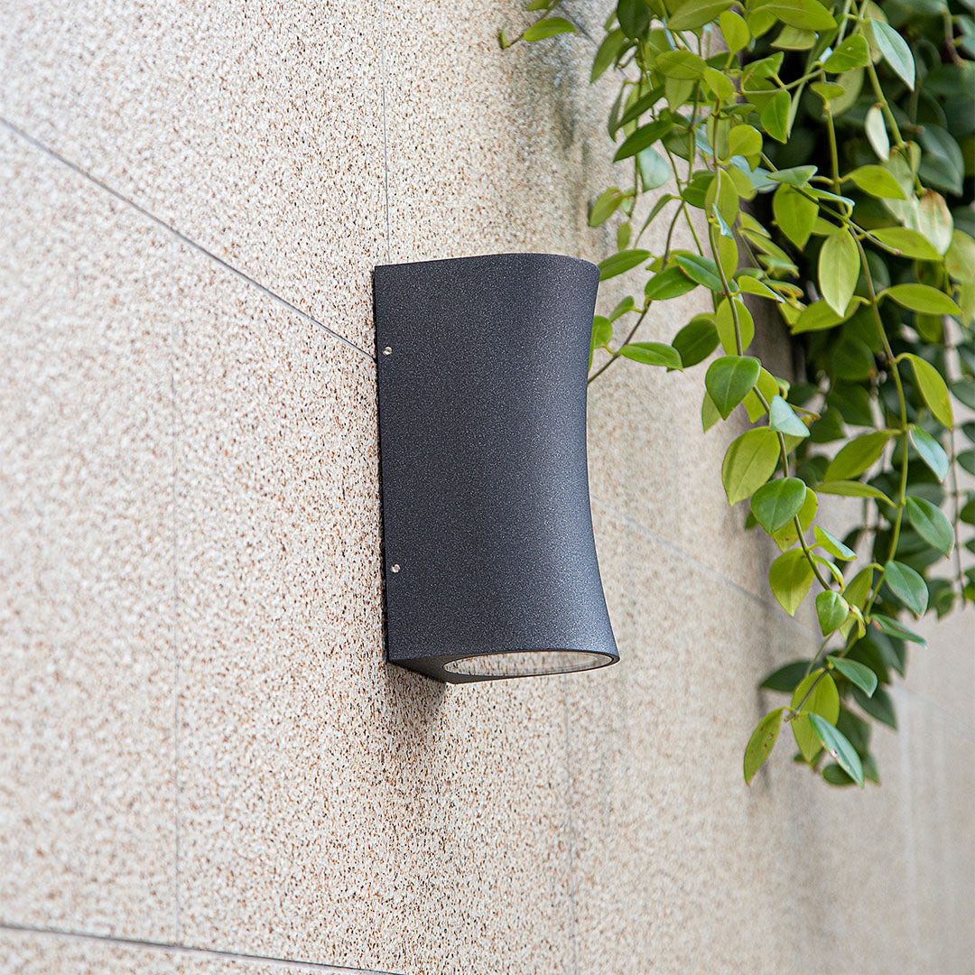 Mararet Up-Down LED Outdoor Wall Light, Black Aluminum, IP65 Rated