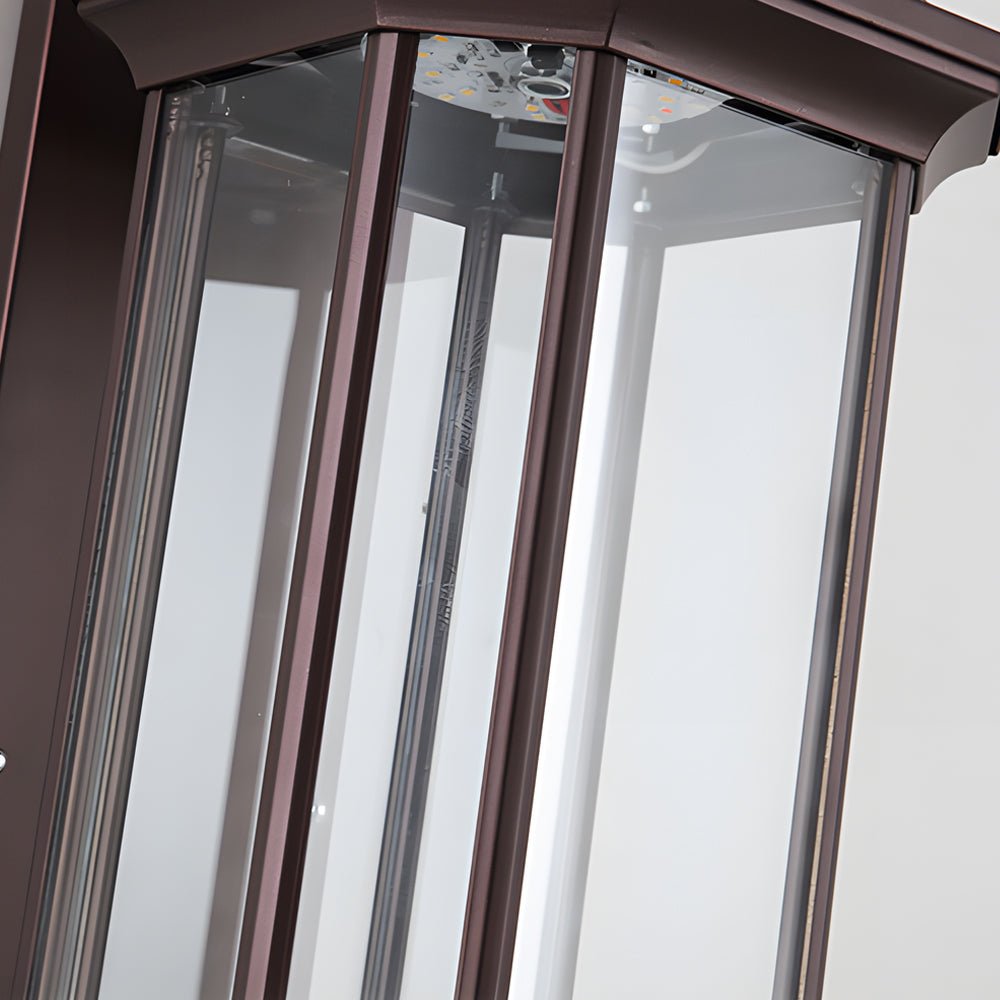 Retro solcelle væglampe med glasskærm, væglampe i støbt aluminium