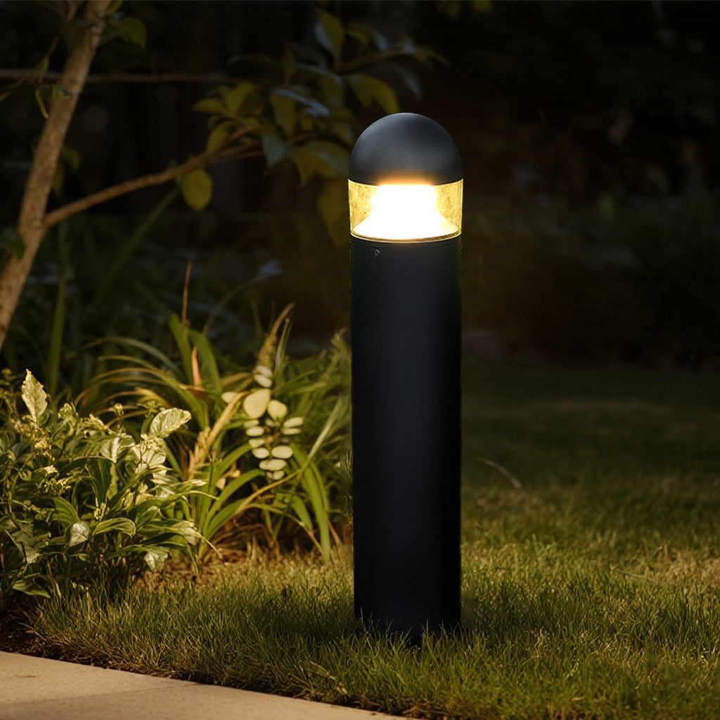 Udendørs aluminiums pullertlampe, 31-tommer nordisk stolpe med varm LED