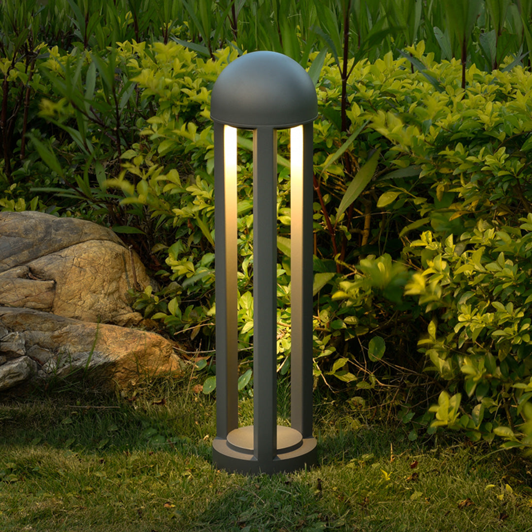 60cm Sand-Gray Aluminum Garden Pole Light, Modern Minimalist LED