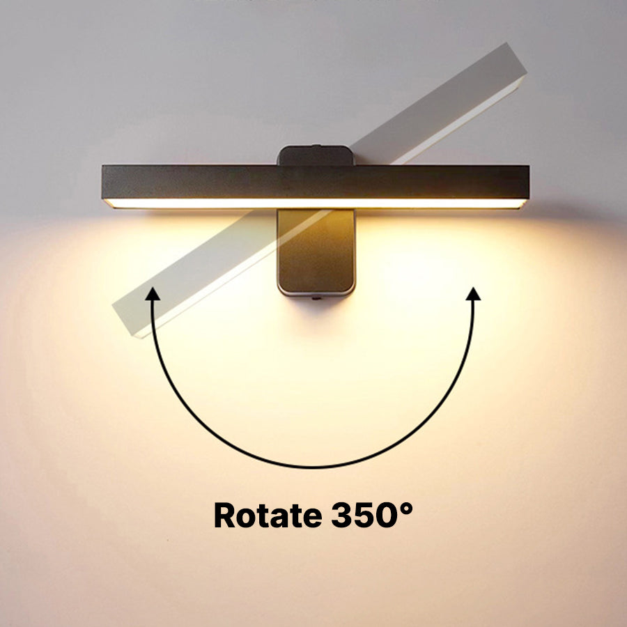 Adjustable LED Outdoor Wall Light, Black Aluminum, IP65 Rated