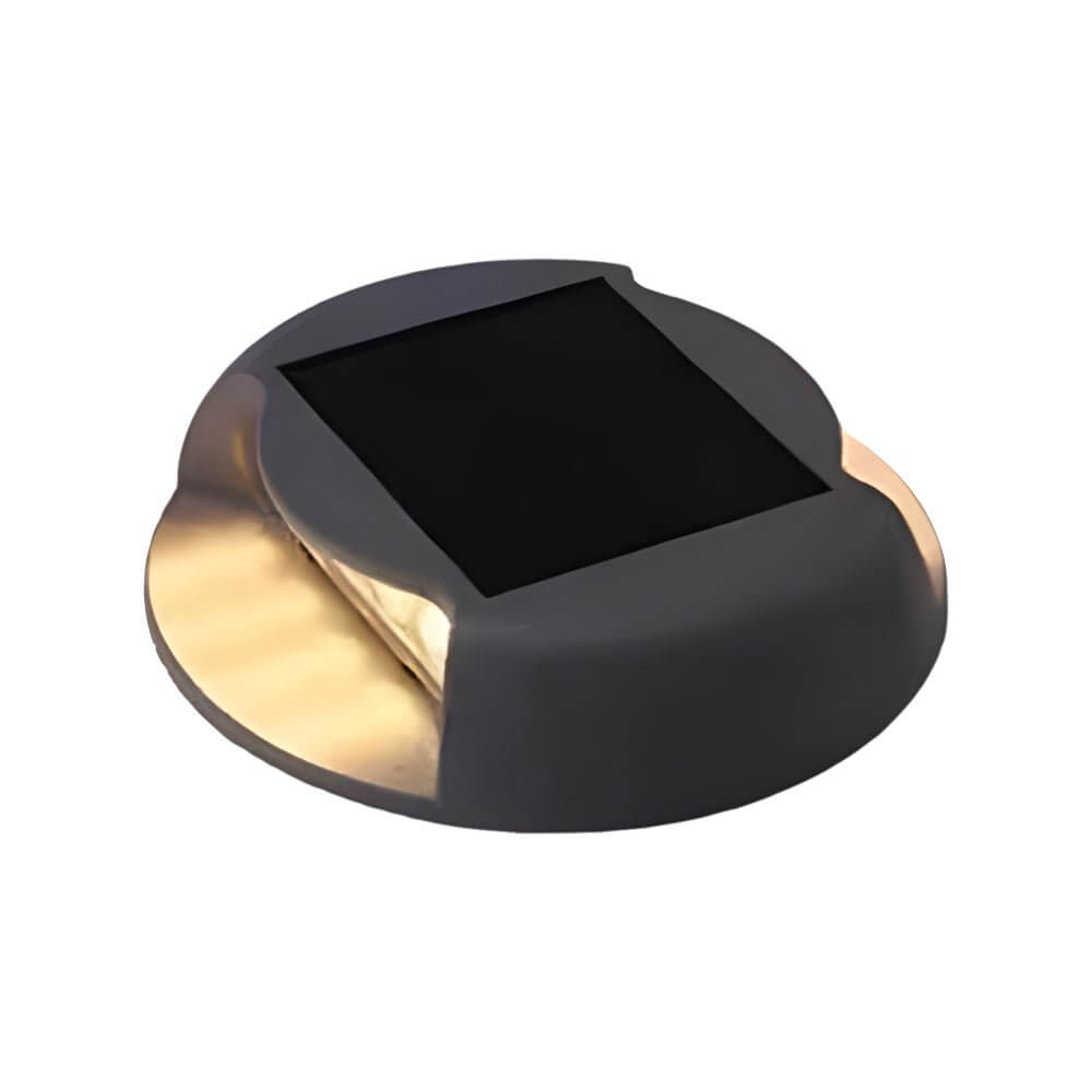 Round Solar LED Deck Light, Dusk-to-Dawn Weatherproof ABS Step Light