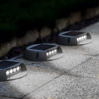 Round Solar LED Deck Light, Dusk-to-Dawn Weatherproof ABS Step Light