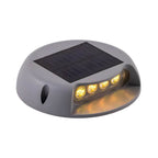 Round Solar LED Deck Light, Dusk-to-Dawn Weatherproof ABS Step Light