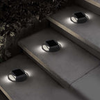 Round Solar LED Deck Light, Dusk-to-Dawn Weatherproof ABS Step Light