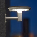 Udendørs væglampe med solcelledrevet bevægelsessensor, rund aluminiumdesign