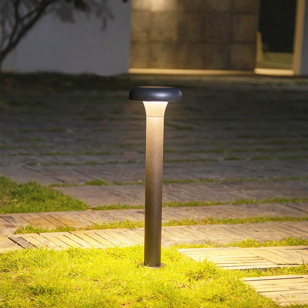 Matte Black Aluminum Bollard Light, 30cm or 60cm Outdoor LED Lamp
