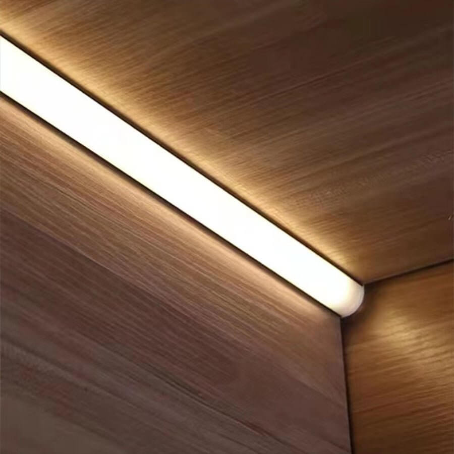 Sømløs silikone LED-hjørnestribelys, industristil trim