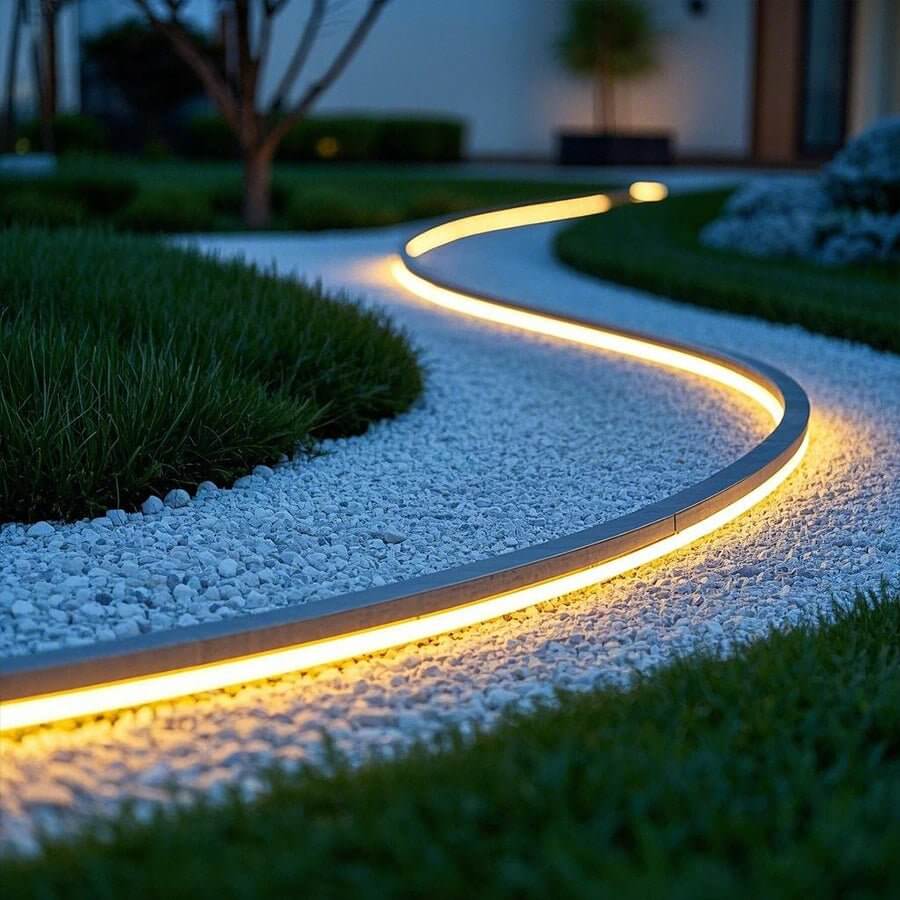 Sømløs silikone LED-hjørnestribelys, industristil trim