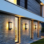 Rectangular Crystal Outdoor Wall Light With Sealed Bubble Glass Design