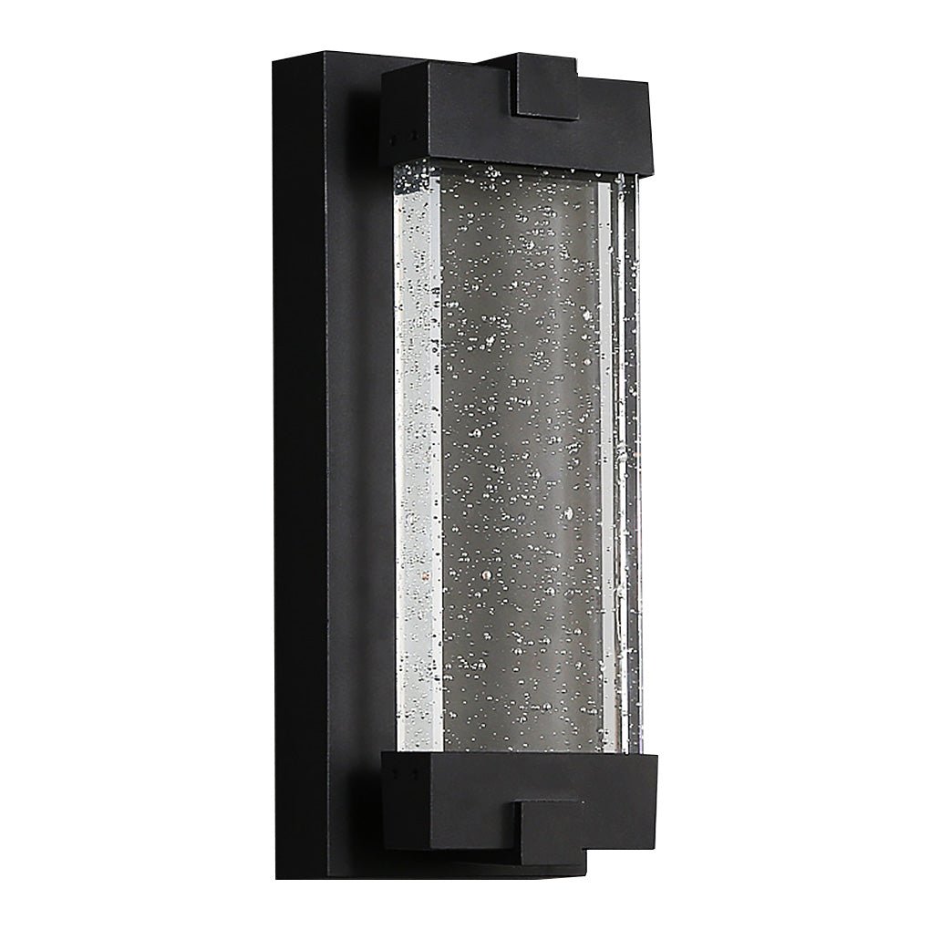 Rectangular Crystal Outdoor Wall Light With Sealed Bubble Glass Design