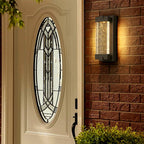Rectangular Crystal Outdoor Wall Light With Sealed Bubble Glass Design