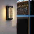 Rectangular Crystal Outdoor Wall Light With Sealed Bubble Glass Design