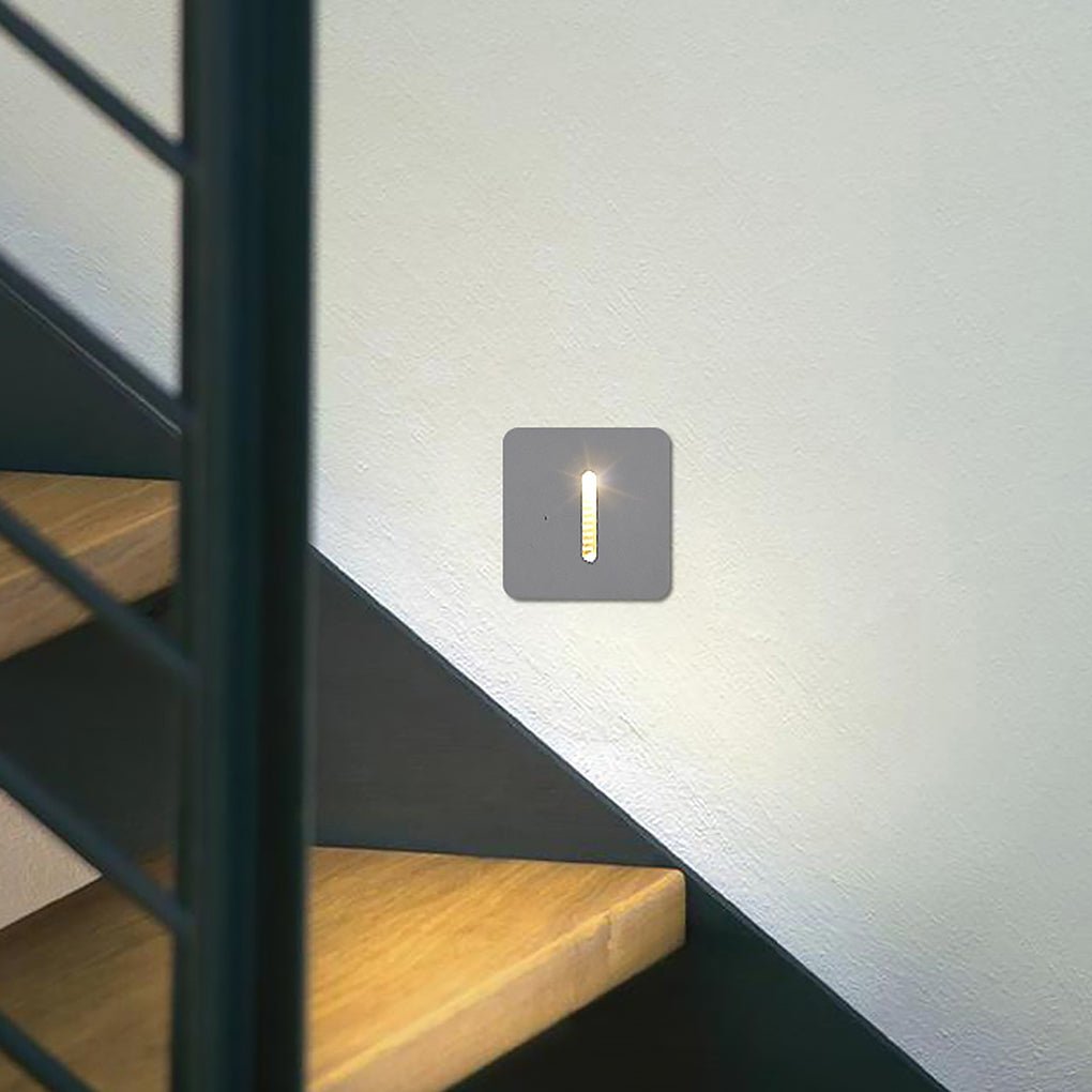 Éclairages d'escalier LED carrés en aluminium, encastrés pour extérieur