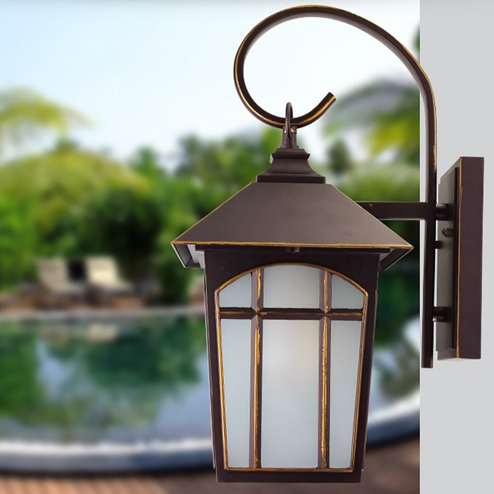 Iron Outdoor Wall Light With Clear Glass Shade, Retro Industrial Design