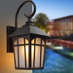 Iron Outdoor Wall Light With Clear Glass Shade, Retro Industrial Design
