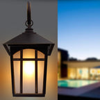 Iron Outdoor Wall Light With Clear Glass Shade, Retro Industrial Design
