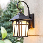 Iron Outdoor Wall Light With Clear Glass Shade, Retro Industrial Design