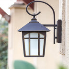 Iron Outdoor Wall Light With Clear Glass Shade, Retro Industrial Design
