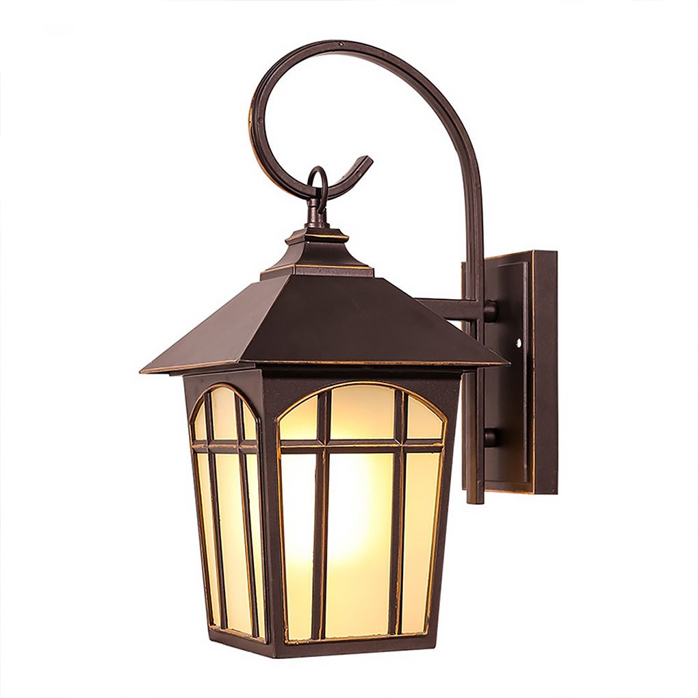 Iron Outdoor Wall Light With Clear Glass Shade, Retro Industrial Design