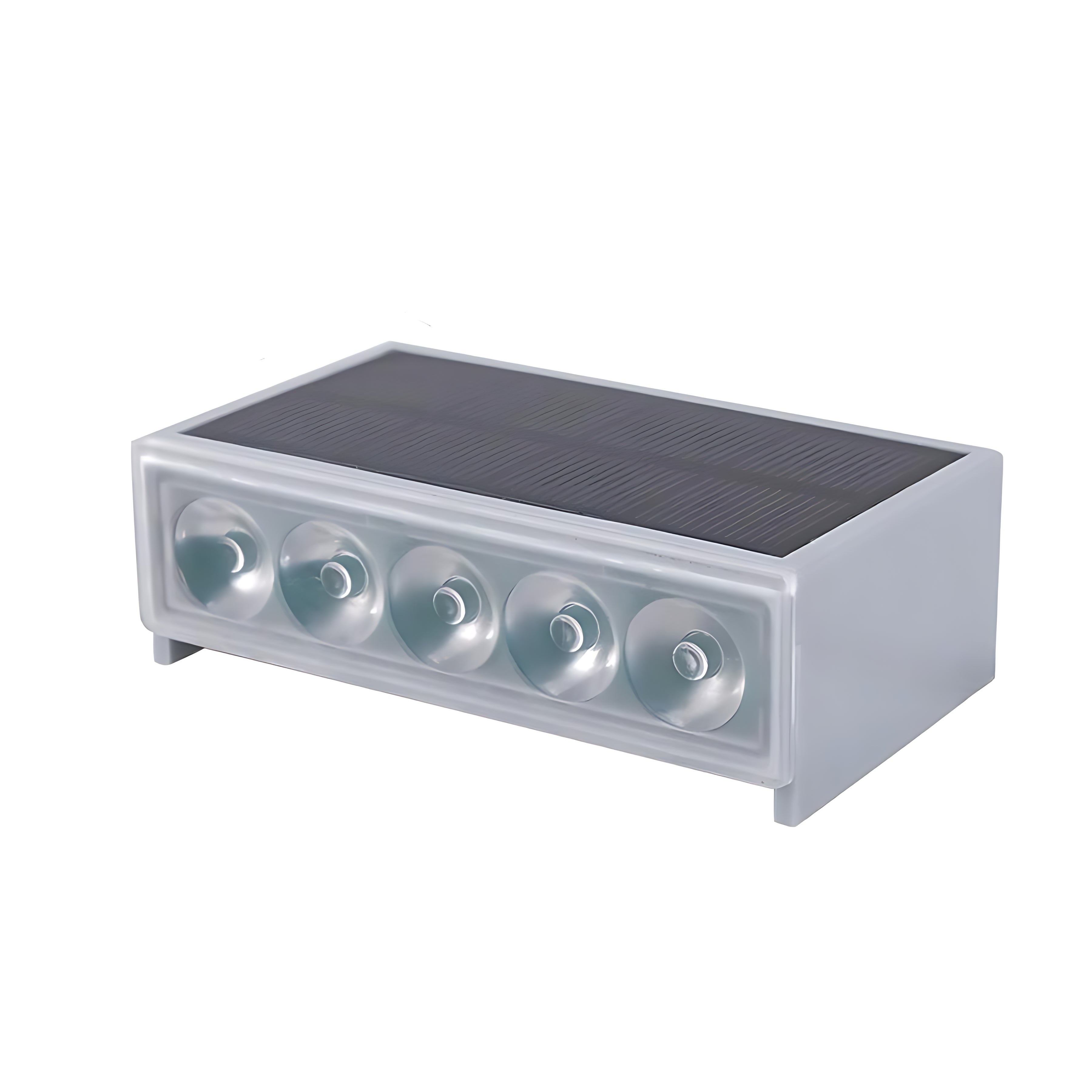 ABS Solar Step Light Fixtures With Dusk-To-Dawn Sensor, Gray