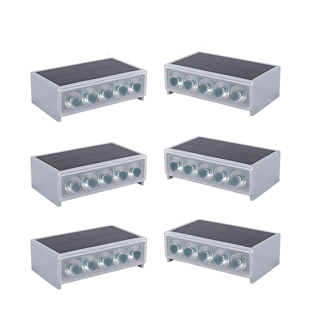 ABS Solar Step Light Fixtures With Dusk-To-Dawn Sensor, Gray